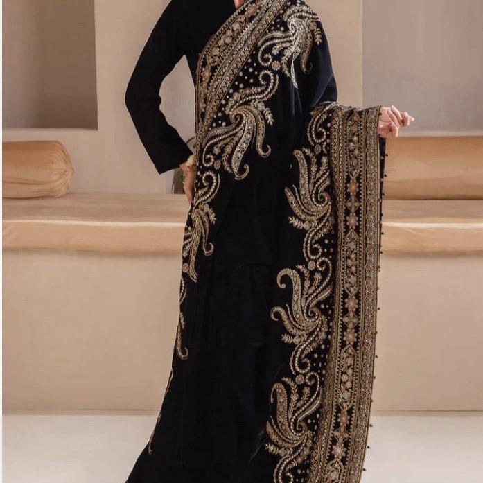 LUXURY HEAVY EMBROIDERED VELVET Shawl…