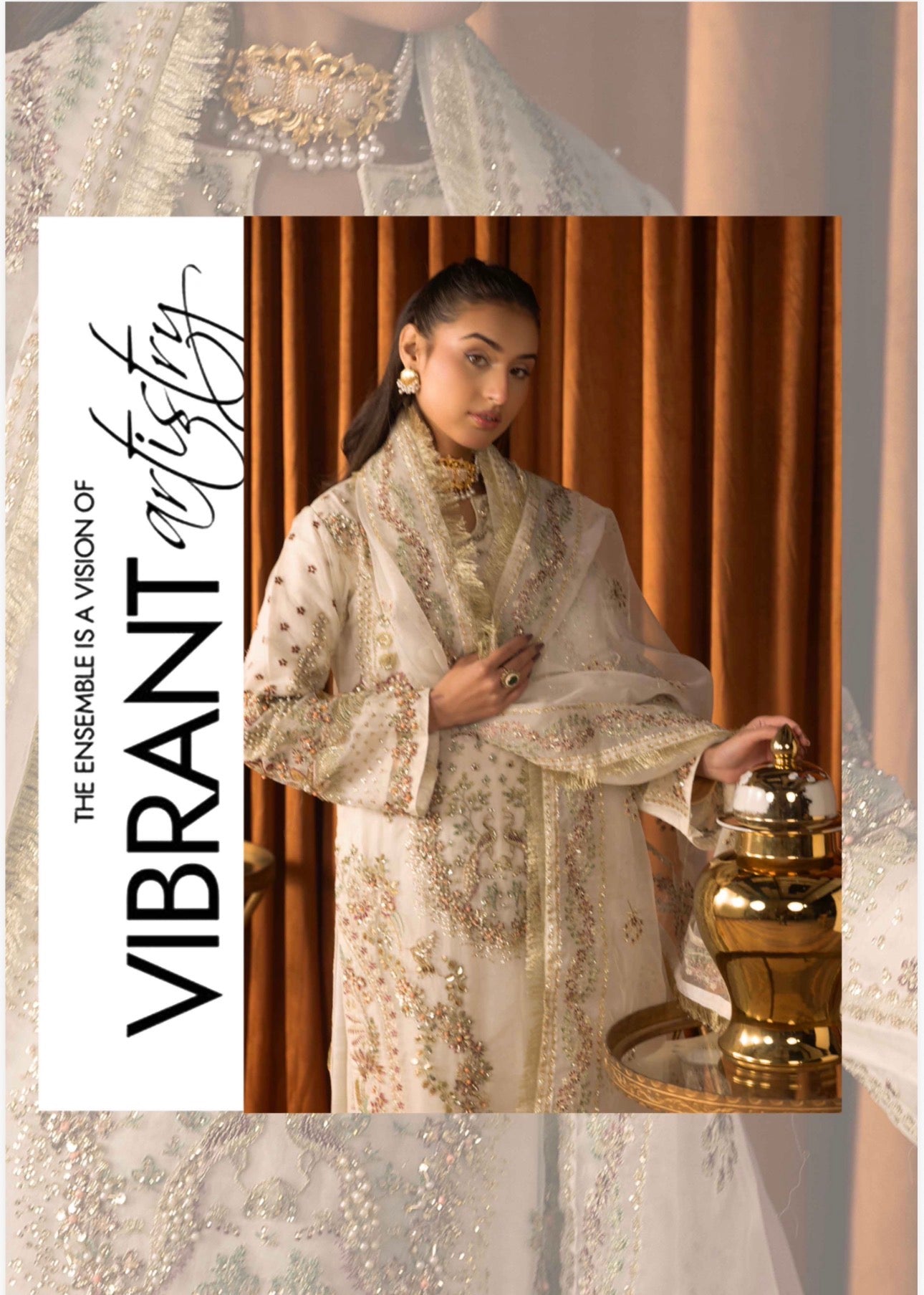SANGEET | 3 piece heavy Embroidered soft organza Suit