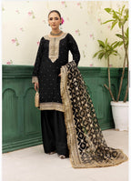 HAYA | 3 piece chiffon suit with heavy embroidered organza duppatta