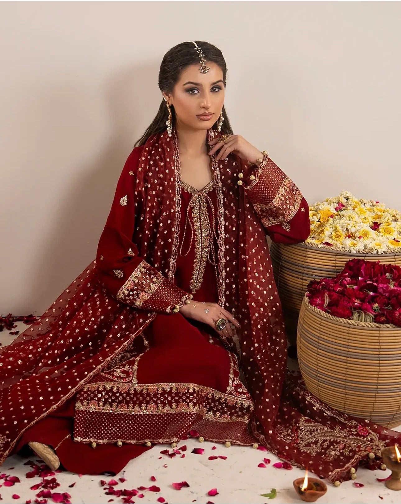 CHAAND RAAT | 3 piece Embroidered Raw Silk suit