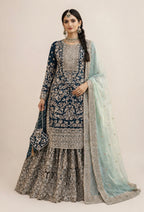 MAAYA | 4 piece Heavy Embroidered Chiffon wedding Gharara stitched suit