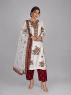 LILLY | 3 pieces heavy sequins embroidered silk suit