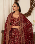 RUBY- 3 pieces heavy Embroidered chiffon Suit
