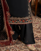 CHAAND RAAT | 3 piece Embroidered Raw Silk Suit