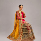MEHNDI KI RAAT | 3 piece Embroidered Bridal Mayon/Mehndi Lehenga Dress