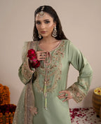 CHAAND RAAT | 3 piece Embroidered Raw Silk Suit