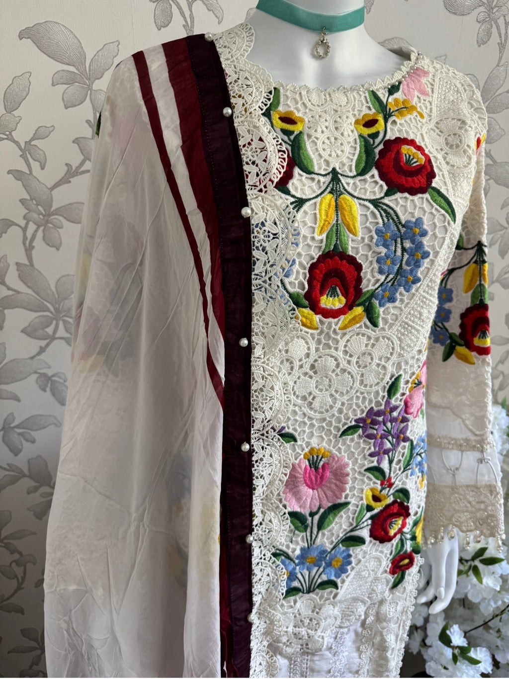 Maria B Luxury Lawn 10A original- 3 piece stitched suit