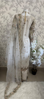 PEARLS | Pearl Champagne Hand Embellished Luxury 3 pcs Suit