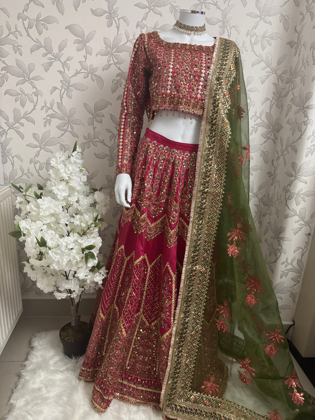 GUL BADAN | 3 piece Embroidered Pakistani bridal Lehenga choli collection