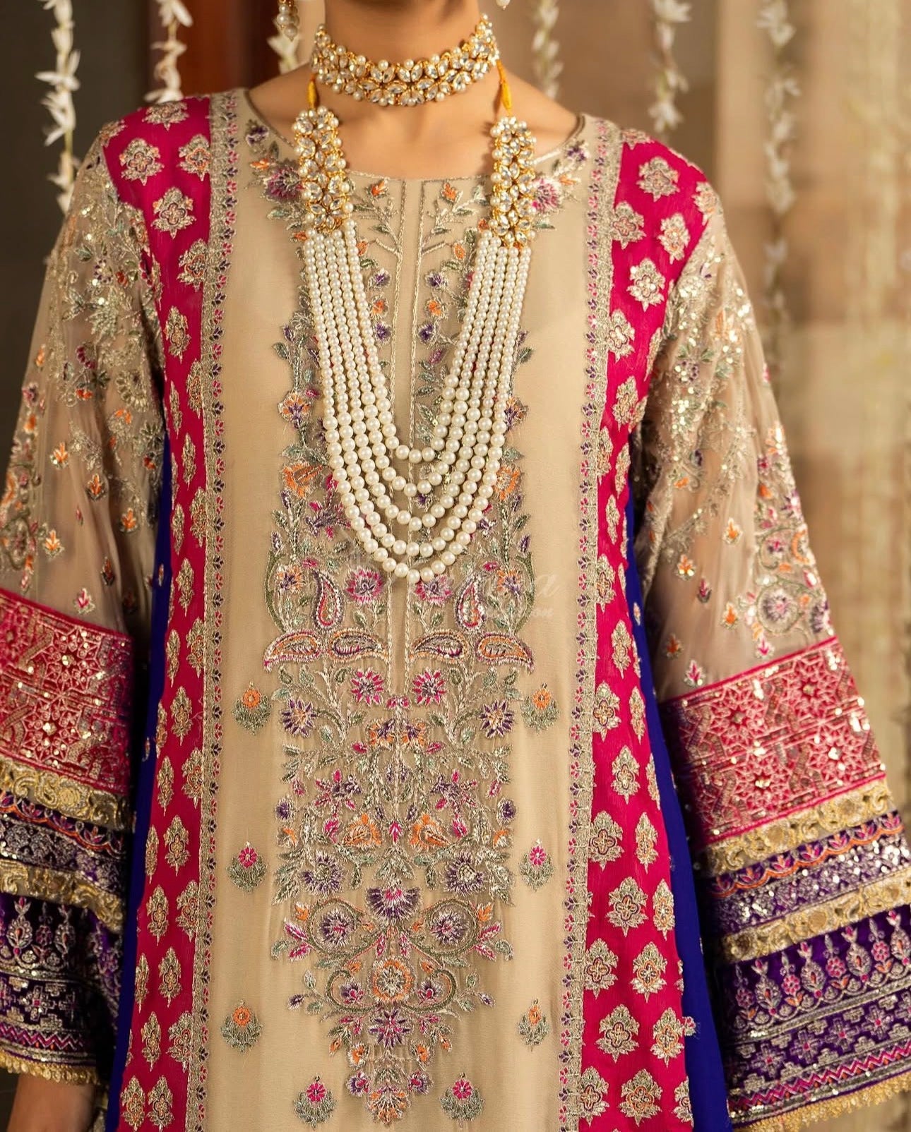 KAARMA | 3 piece Luxury Embroidered chiffon Pakistani Wedding Dress