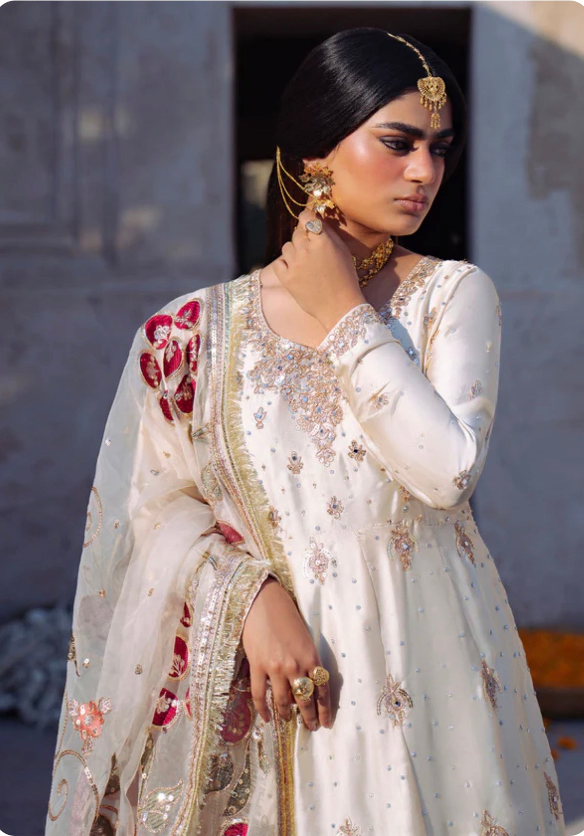 SARAPAH | 3 piece Pakistani Silk Luxury Embroidered Silk Maxi- wedding dress