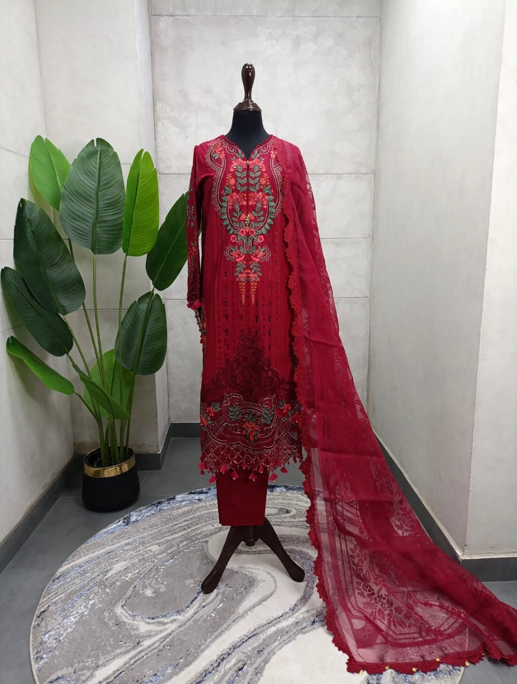 D5 MARIA.B inspired | 3 piece Embroidered stitched suit