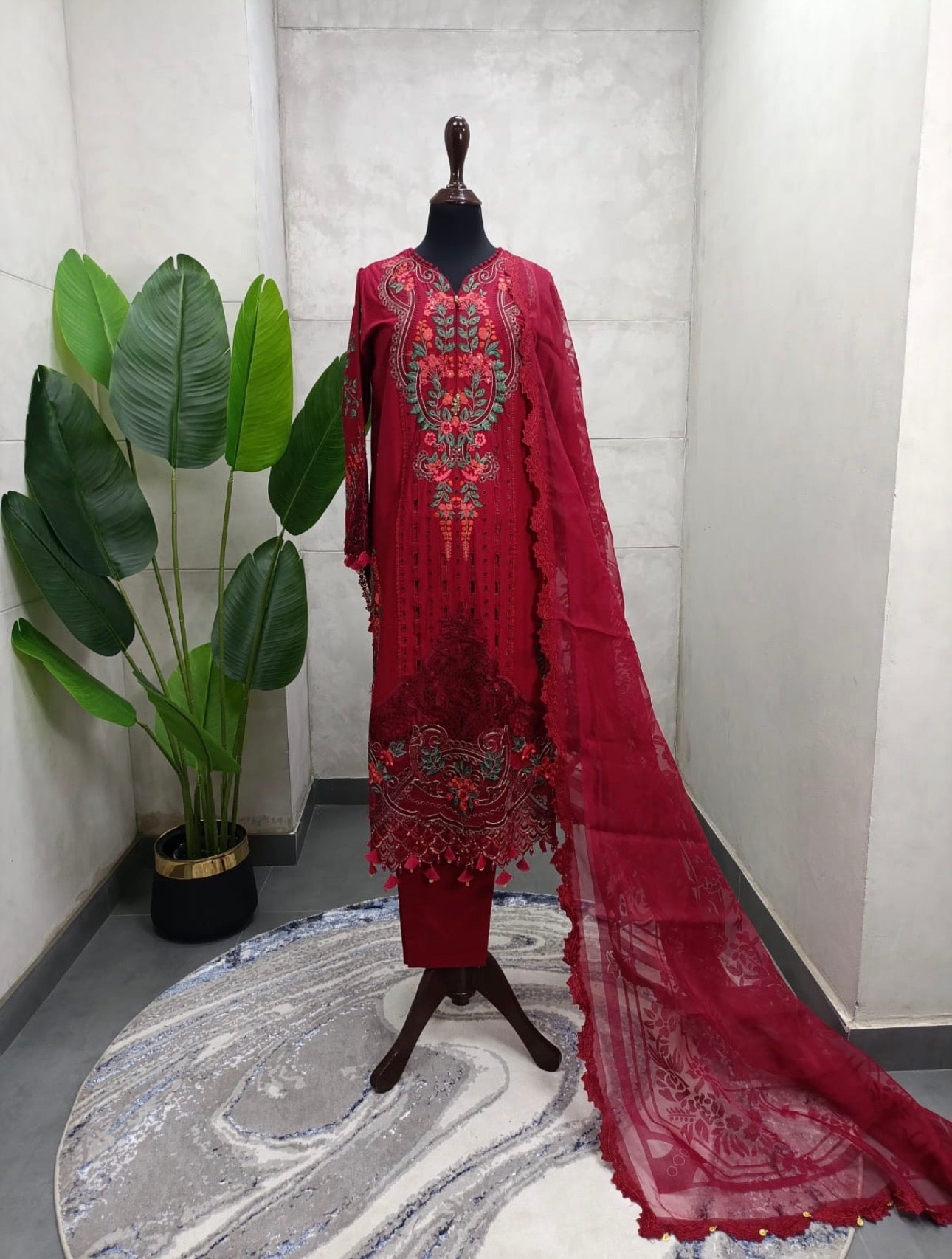 D5 MARIA.B inspired | 3 piece Embroidered stitched suit