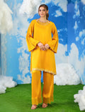Sunshine Yellow 2 piece silk Embellished Kurta Set