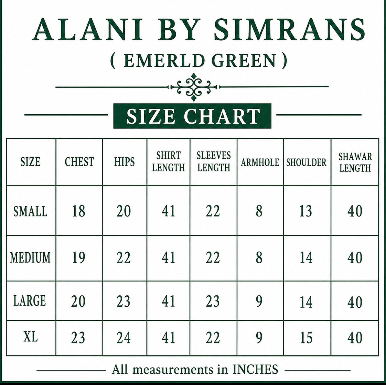 ALANI Emerald Green | 3 pieces heavy Embroidered chiffon suit