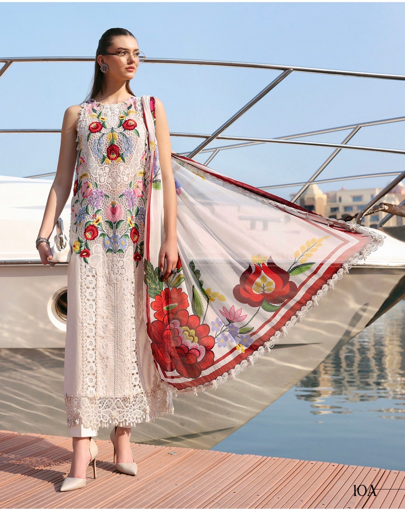 Ivory Bloom | 3 piece Luxury Embroidered Lawn Suit