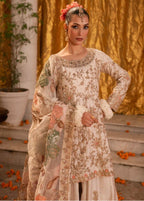 DUR | 3 piece Luxury Embroidered Pakistani silk sharara Suit | Wedding & Bridal Festive Wear