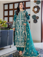 SAIYARA | 3 piece heavy embroidered soft organza suit