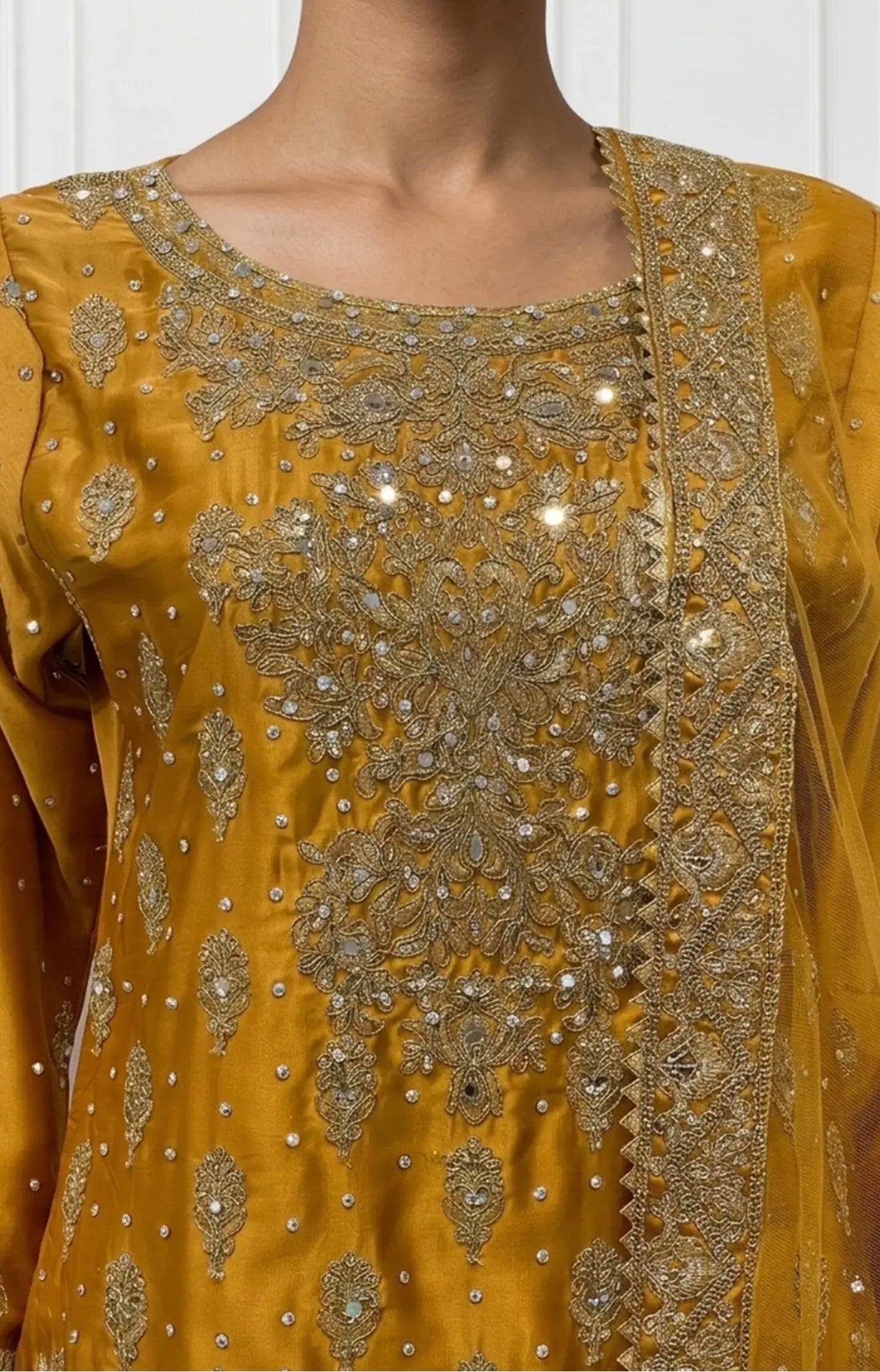 RANGOLI | 4 piece heavy Embroidered Silk wedding stitched Suit