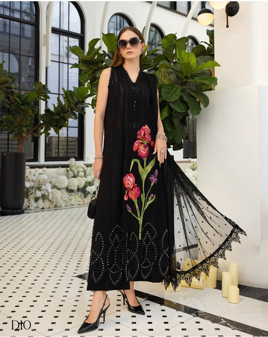 D10 MARIA.B inspired | 3 piece Embroidered Luxury stitched suit