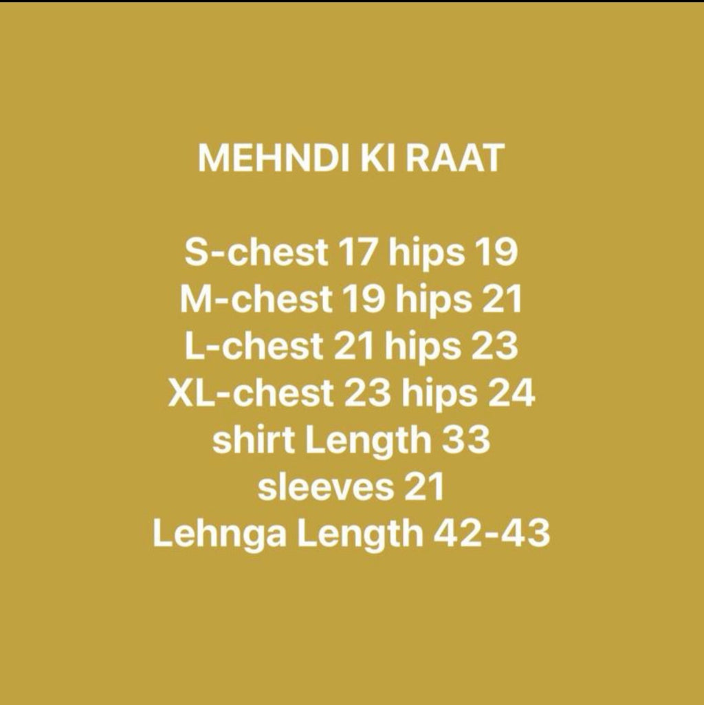 MEHNDI KI RAAT | 3 piece Embroidered Bridal Mayon/Mehndi Lehenga Dress