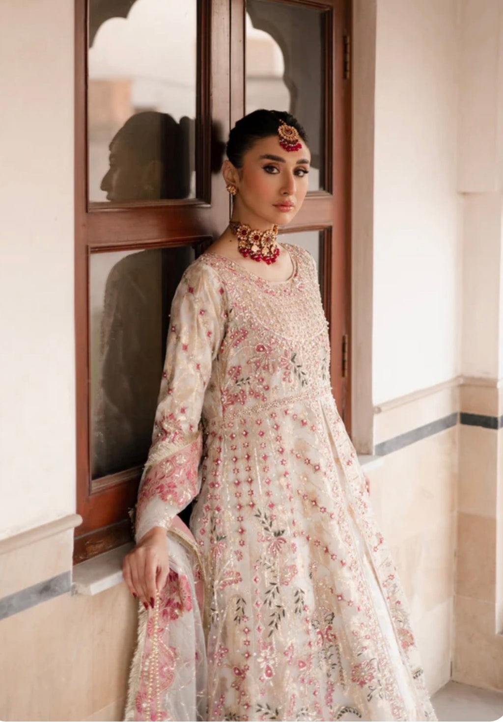 SHANZAAY | 3 piece Embroidered wedding Maxi