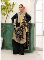 HAYA | 3 piece chiffon suit with heavy embroidered organza duppatta