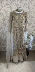 PEARLS | Pearl Champagne Hand Embellished Luxury 3 pcs Suit