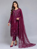 Luxury Maroon Embroidered chiffon Pakistani suit | Women’s Party & Wedding Wear