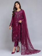 Luxury Maroon Embroidered chiffon Pakistani suit | Women’s Party & Wedding Wear