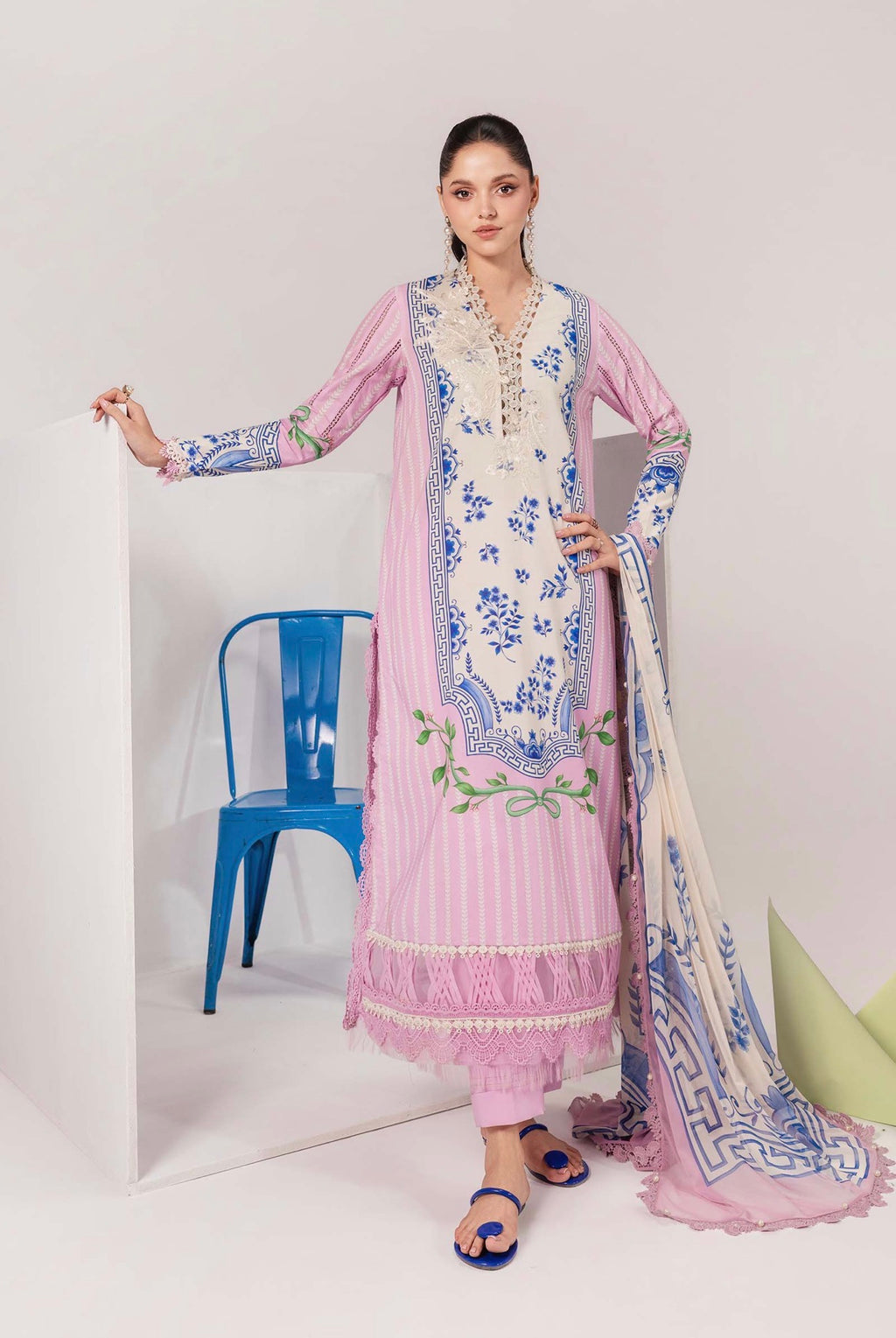 9B-M BASICS by MARIA.B ORIGINAL | 3 piece stitched Lawn suit
