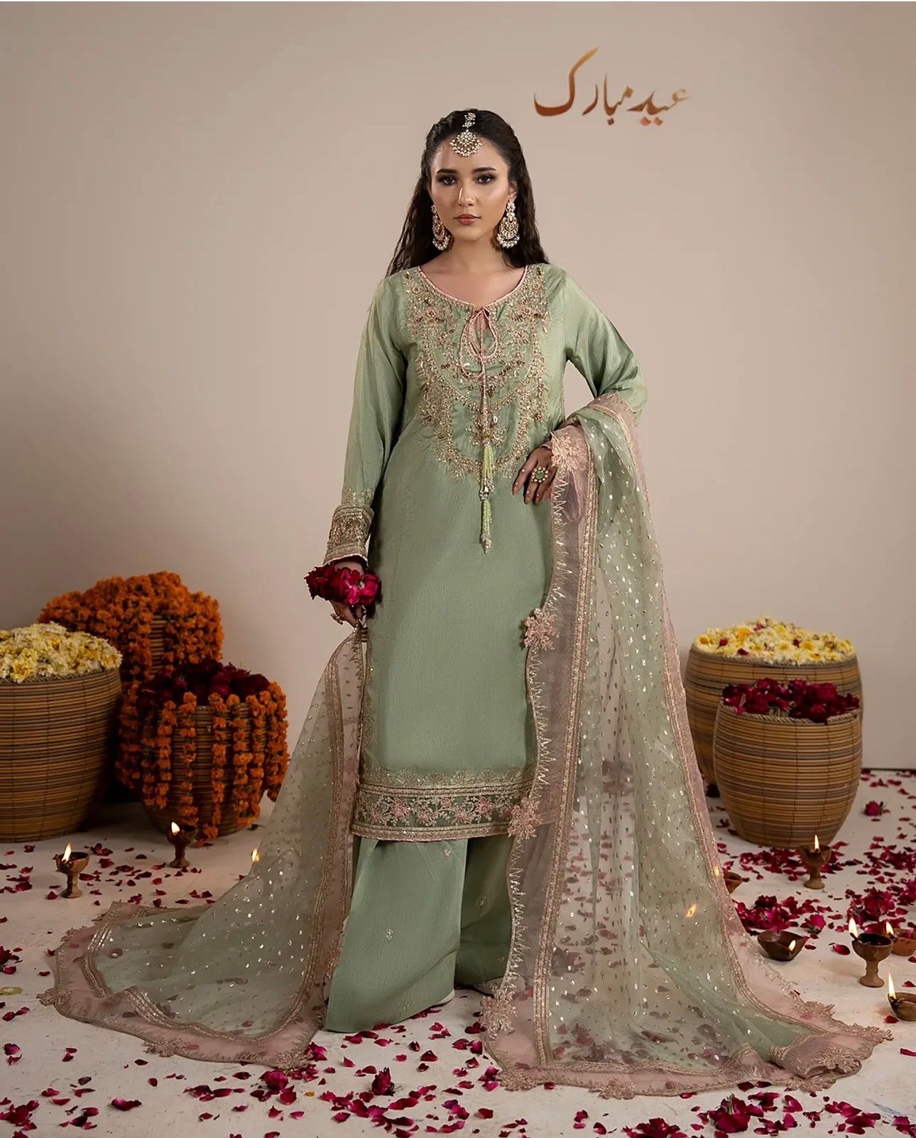 CHAAND RAAT | 3 piece Embroidered Raw Silk Suit