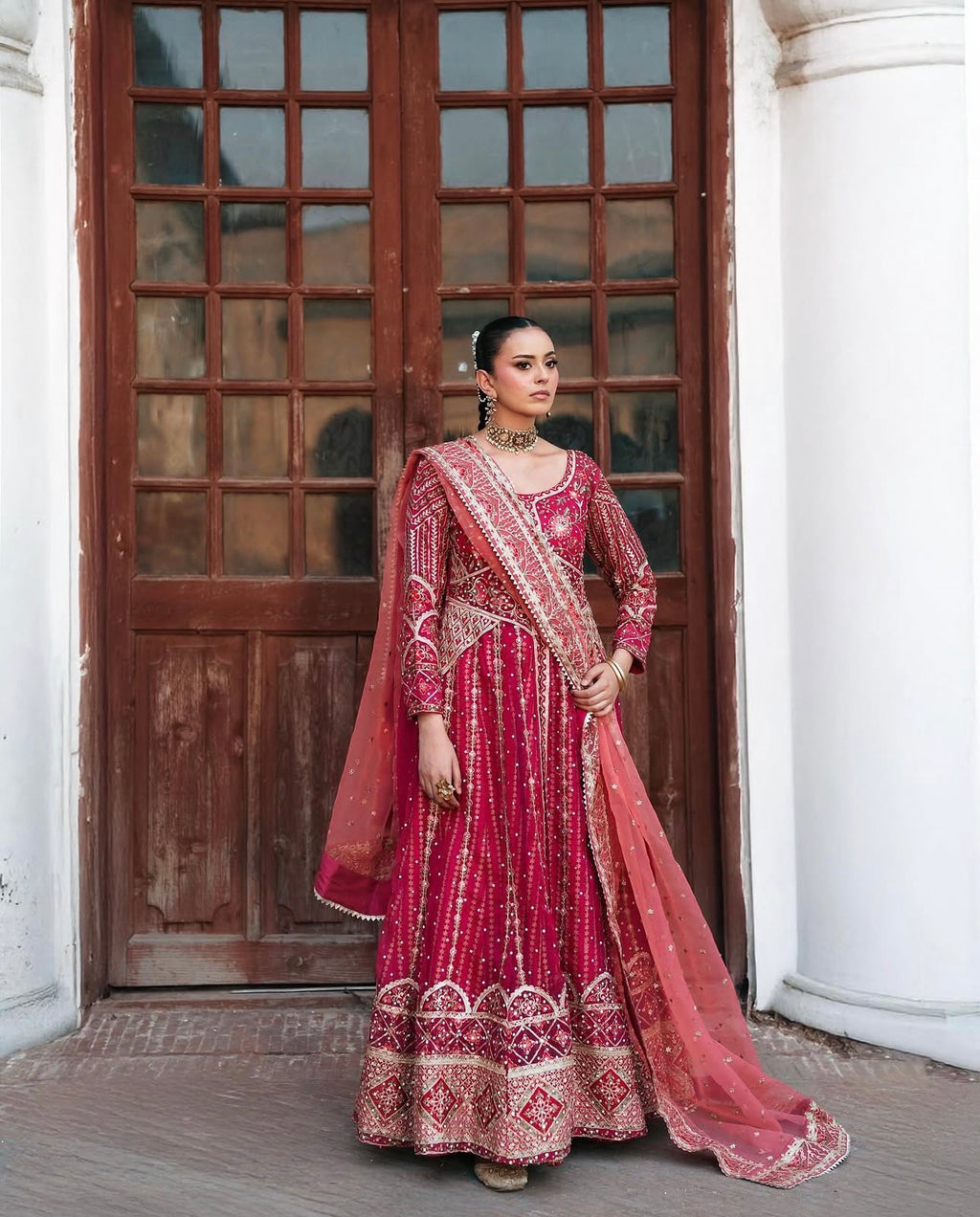 ZARIAH | 3 piece heavy Embroidered Lehnga with Long shirt wedding dress