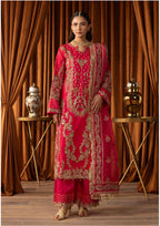 SANGEET | 3 piece heavy Embroidered soft organza Suit