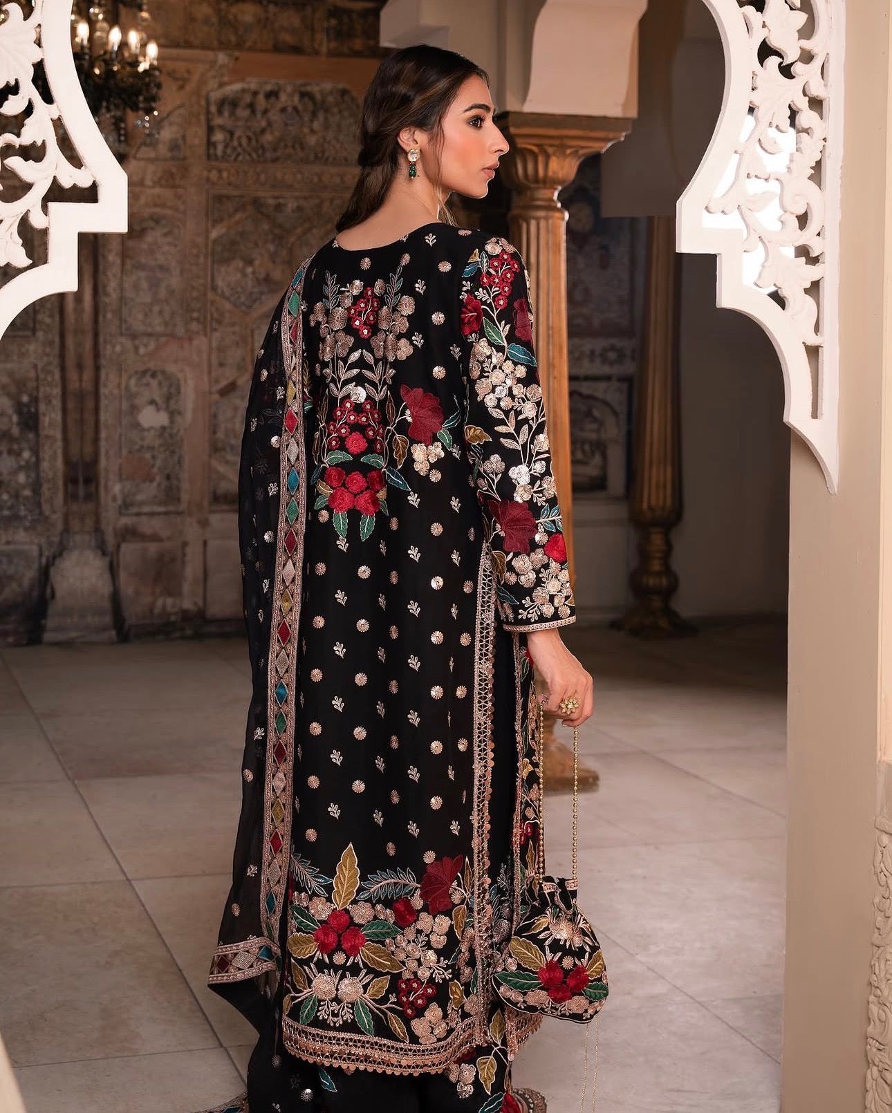 MAHNAZ | 4 piece Heavy Embroidered chiffon wedding suit