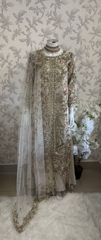 PEARLS | Pearl Champagne Hand Embellished Luxury 3 pcs Suit
