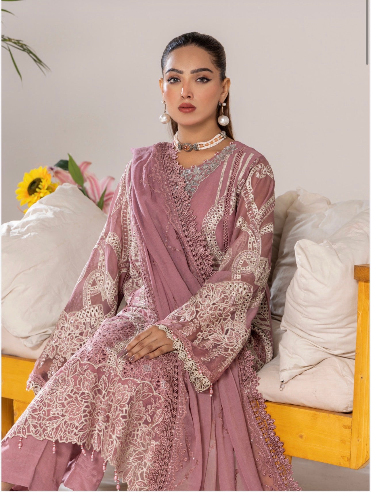 SONIYA | 3 piece heavy Embroidered Chiffon Suit