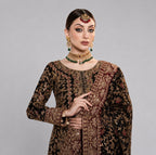 SUHANA- 4 piece Heavy embroidered chiffon suit