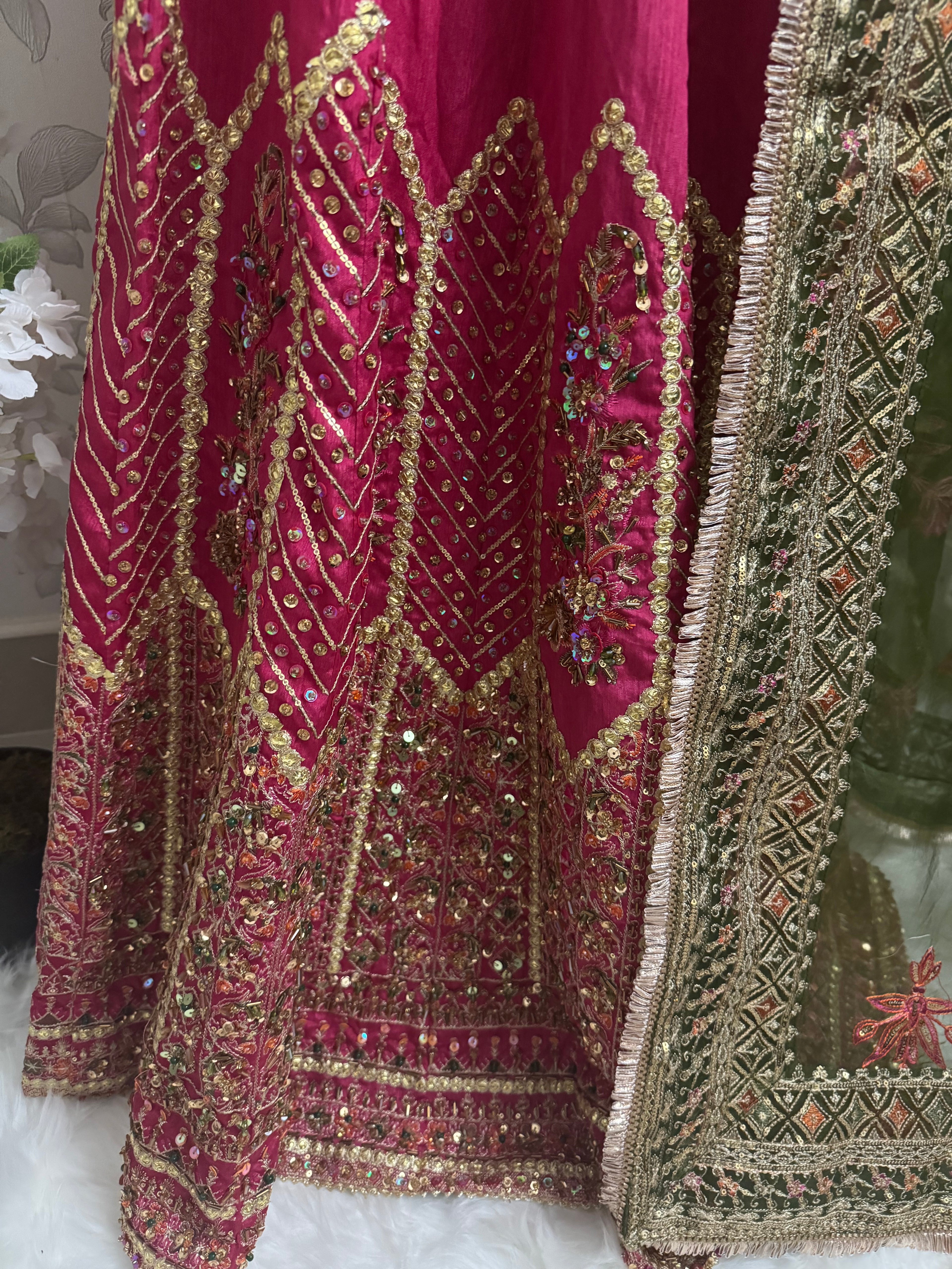 GUL BADAN | 3 piece Embroidered Pakistani bridal Lehenga choli collection