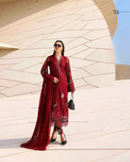 RUBY ROYALE | 3 piece Luxury Embroidered Net pakistani Suit