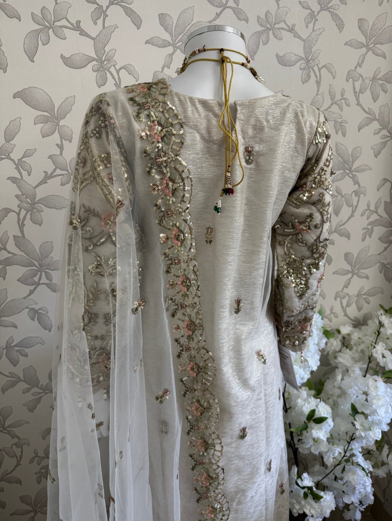 PEARLS | Pearl Champagne Hand Embellished Luxury 3 pcs Suit