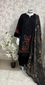 D9 MARIA.B Inspired Black Embroidered 3PC Suit