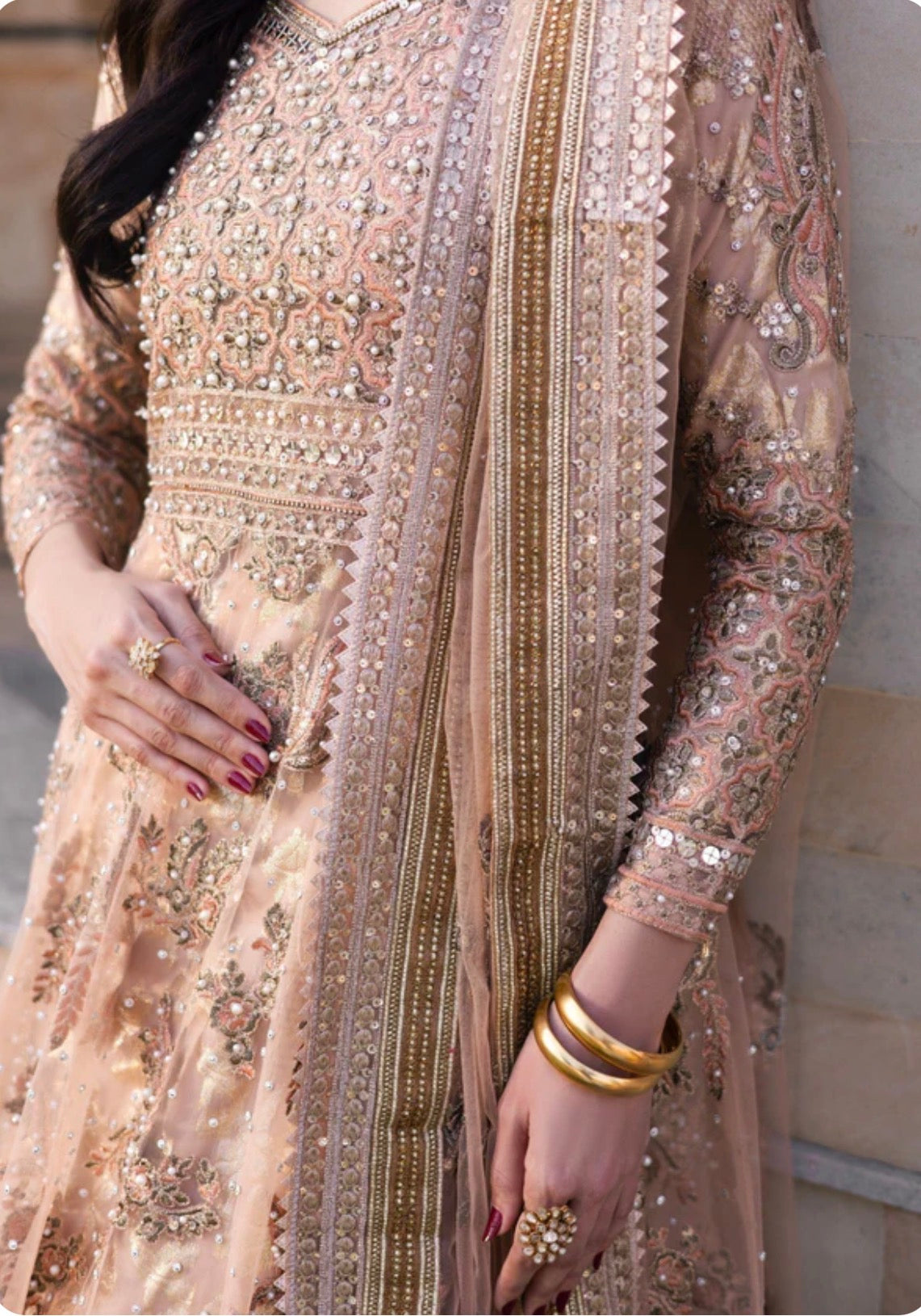 GUL-NOOR 3-Piece Pakistani Embroidered Maxi Dress – Luxury Wedding Wear