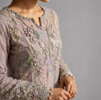 Lilac Moonlight- 3 piece Embroidered Luxury Net Suit