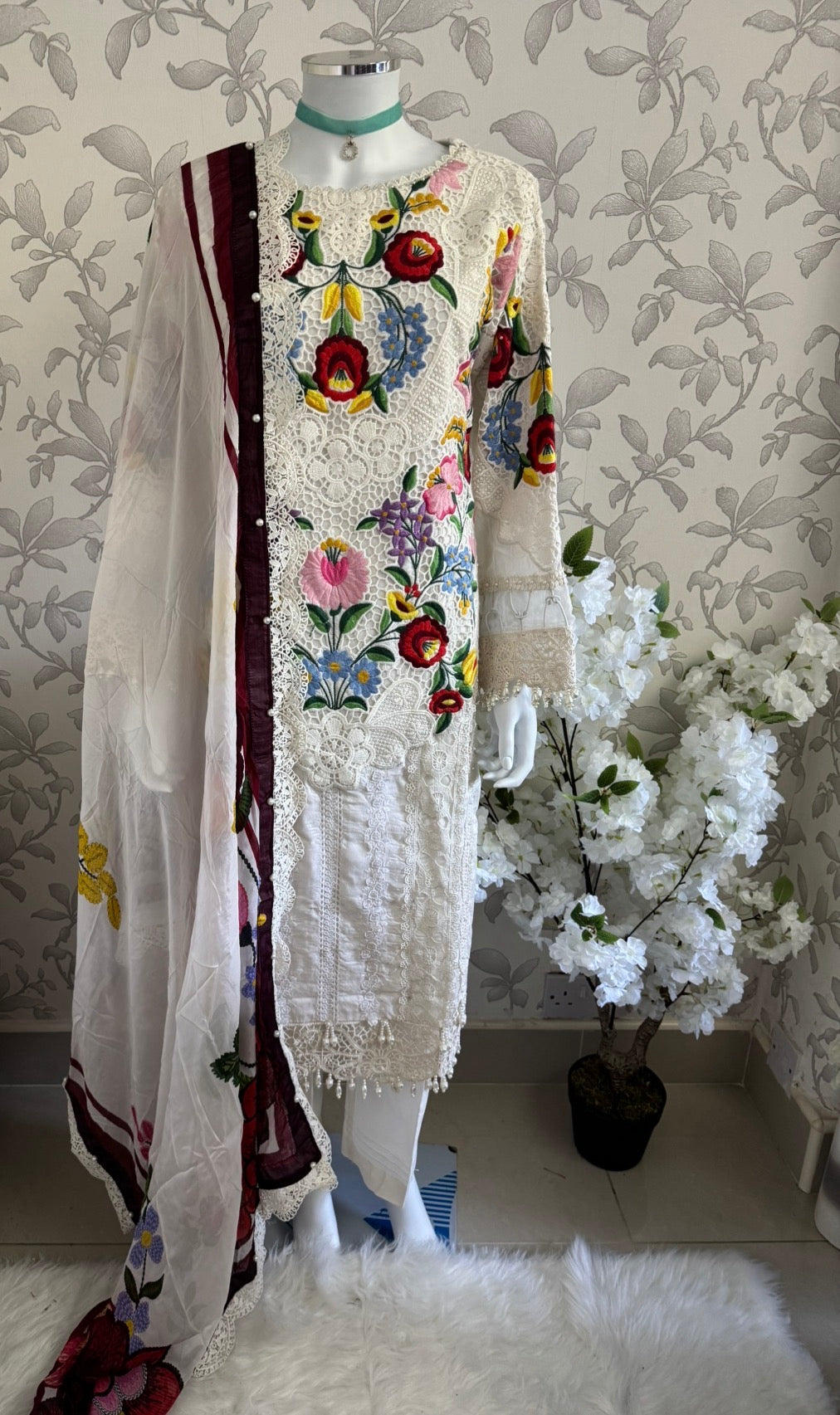 Maria B Luxury Lawn 10A original- 3 piece stitched suit