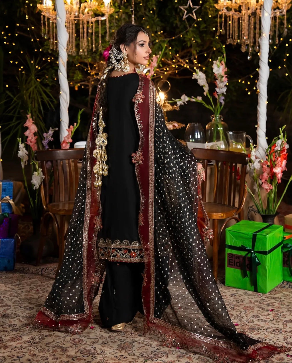 CHAAND RAAT | 3 piece Embroidered Raw Silk Suit