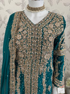 AFREEN | 3 piece Heavy Embroidered Chiffon wedding Suit