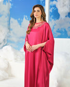 Hot Pink silk kaftan