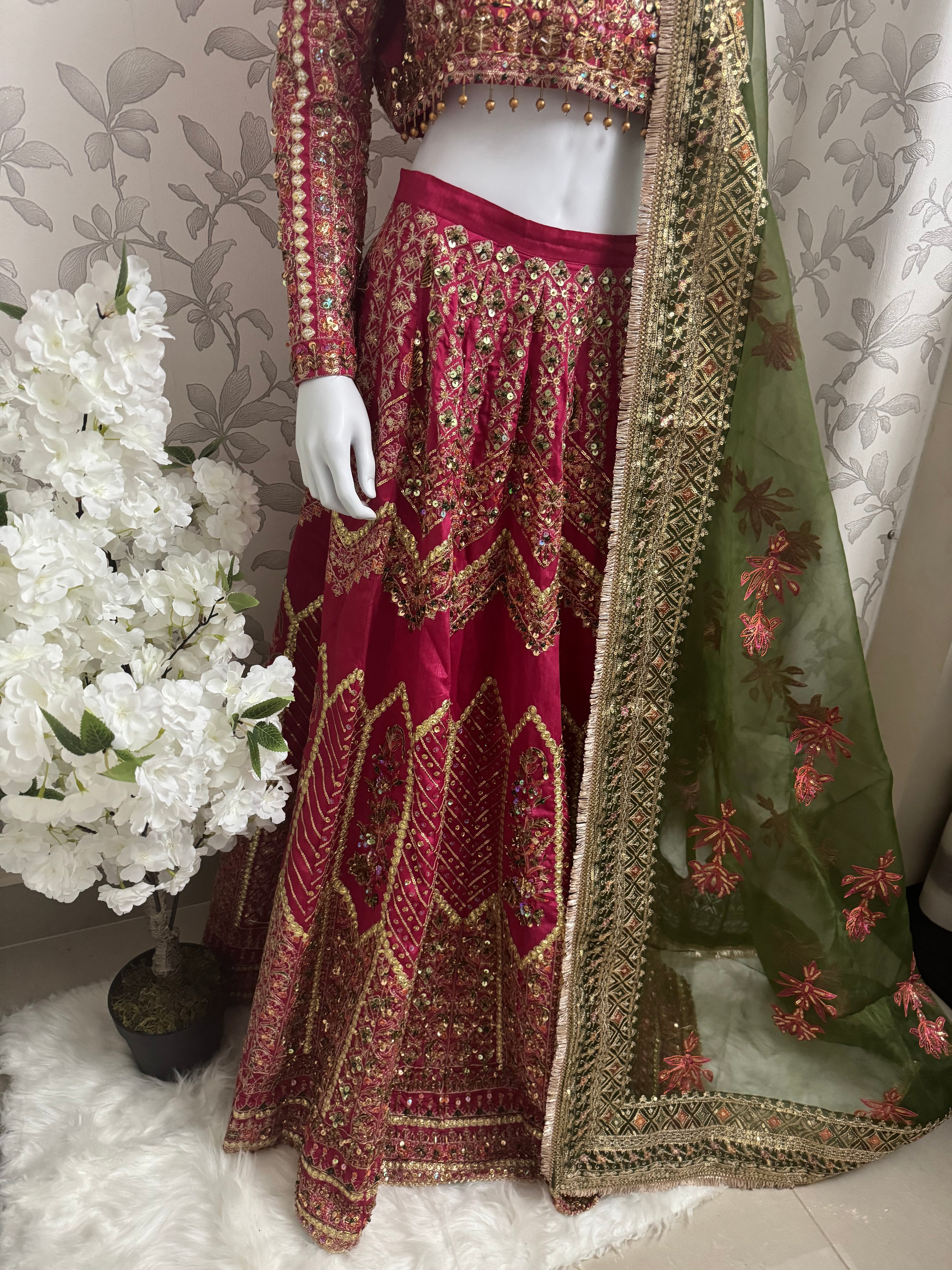 GUL BADAN | 3 piece Embroidered Pakistani bridal Lehenga choli collection