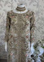 PEARLS | Pearl Champagne Hand Embellished Luxury 3 pcs Suit